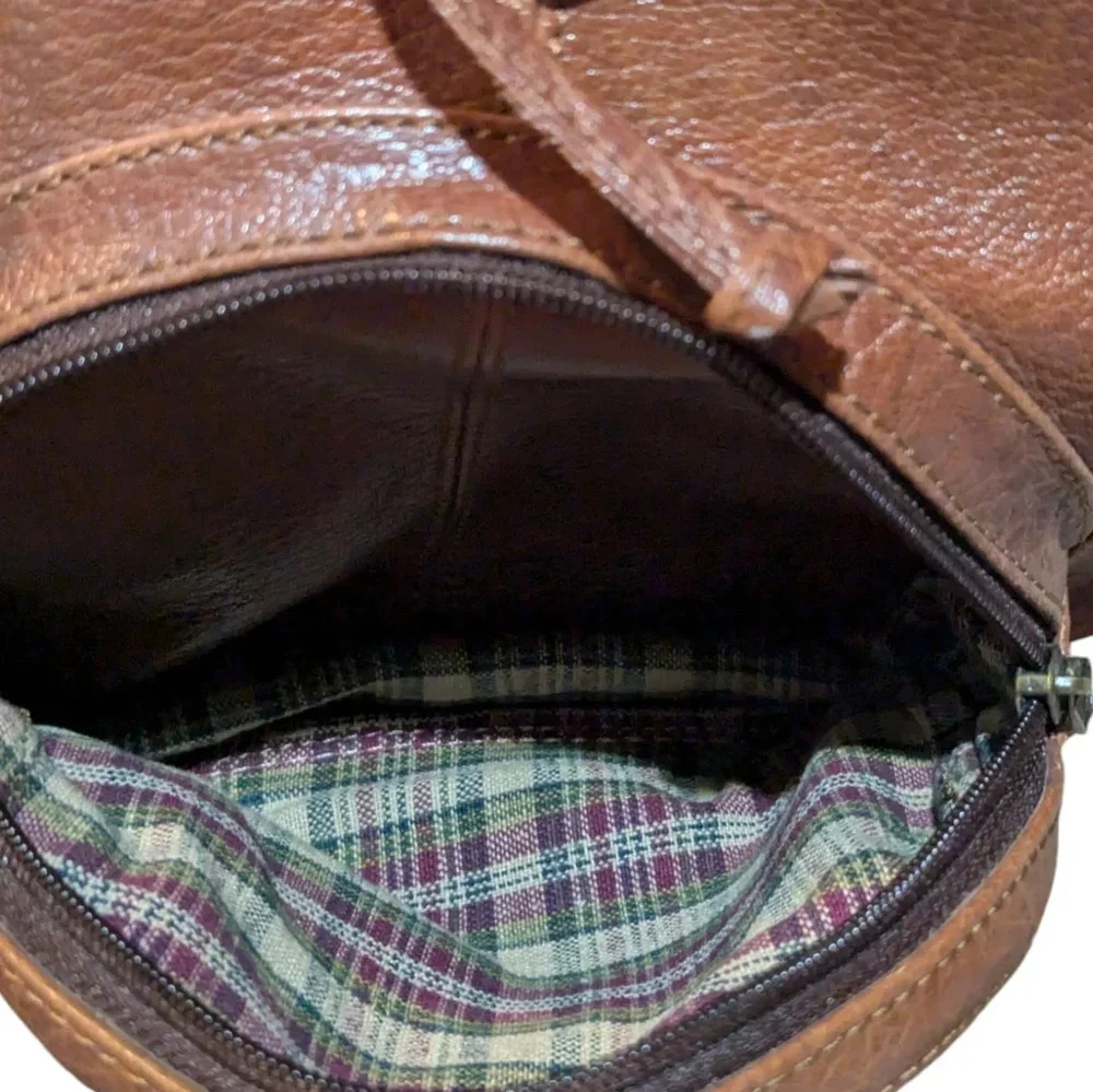Overland Outfitters Brown Leather Backpack Zip Top Adjustable Straps Pockets